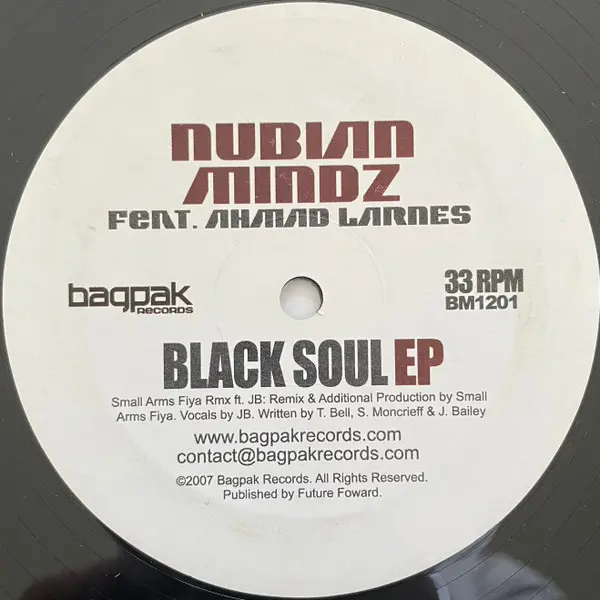 Nubian Mindz Feat. Ahmad Larnes - Black Soul EP, Electronic, Funk / Soul, Broken Beat, Deep House, Neo Soul, Techno, 2007 - B