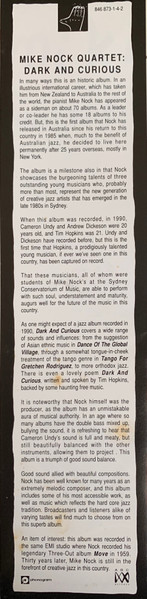 Mike Nock Quartet - Dark & Curious, Jazz, 1990 - ABC Records (3), Australia, Vinyl 1x LP, Album, Stereo