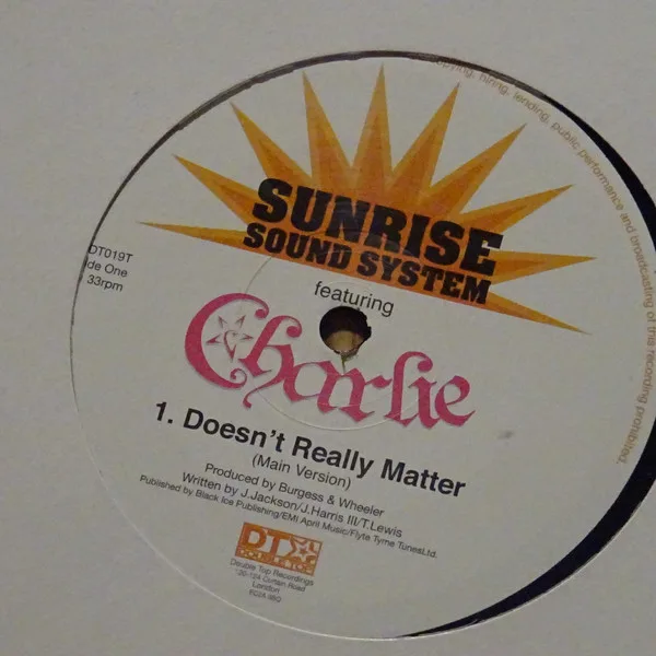 Album cover for Doesn't Really Matter by Sunrise Sound System Featuring Charlie (11)