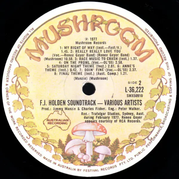 Various - The F.J. Holden (Original Movie Soundtrack), Rock, Stage & Screen, Rock & Roll, 1977 - Mushroom, Australia, Vinyl 1