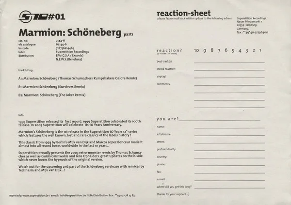 Album cover for Schöneberg (Part1) by Marmion