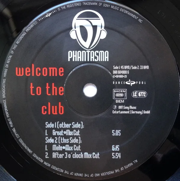 Album cover for Welcome To The Club by DJ Phantasma