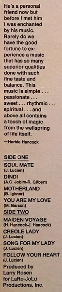 Album cover for Song For My Lady by Jon Lucien