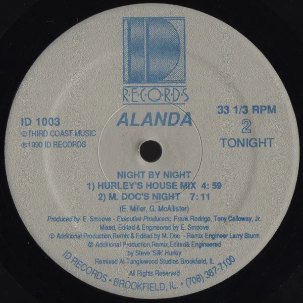 Alanda Drake - Night By Night, Electronic, Garage House, House, 1990 - ID Records, US, Vinyl 1x 12", 33 ⅓ RPM
