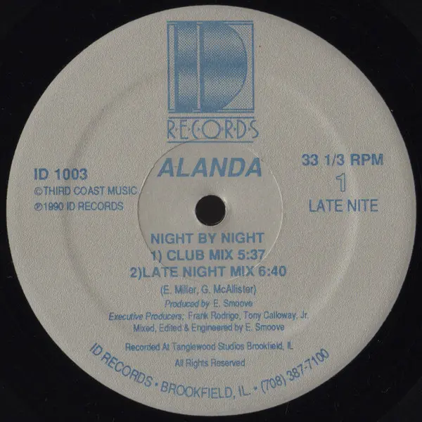 Alanda Drake - Night By Night, Electronic, Garage House, House, 1990 - ID Records, US, Vinyl 1x 12", 33 ⅓ RPM