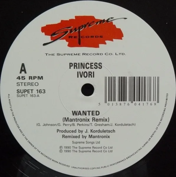 Album cover for Wanted (Mantronix Remix) by Princess Ivori