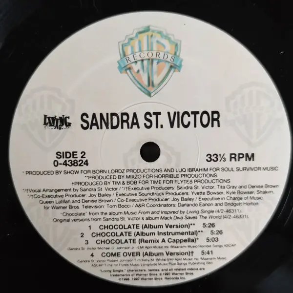 Sandra St. Victor Featuring Rap Vocals By Yo-Yo And Nonchalant - Chocolate, Funk / Soul, Hip Hop, Stage & Screen, Contemporar