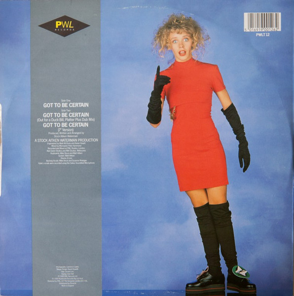 Kylie Minogue - Got To Be Certain, Electronic, Synth-pop, 1988 - PWL Records, UK, Vinyl 1x 12", Single, 45 RPM
