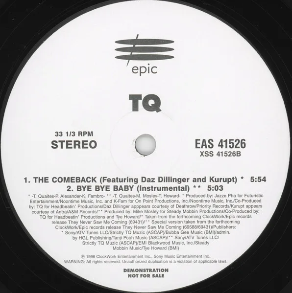 Album cover for Bye Bye Bye / The Comeback by TQ