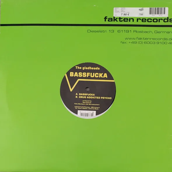 Album cover for Bassfucka by Gladheadz, The