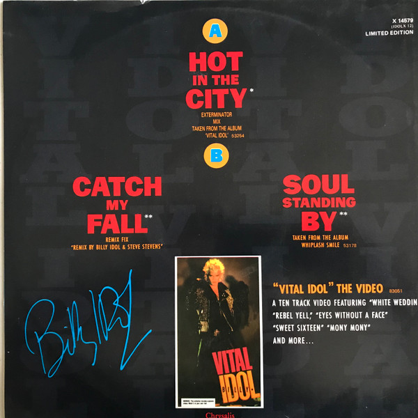 Billy Idol - Hot In The City, Rock, Hard Rock, Pop Rock, 1988 - Chrysalis, Australia & New Zealand, Vinyl 1x 12", 45 RPM, Sin