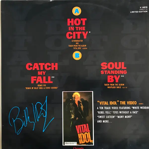 Billy Idol - Hot In The City, Rock, Hard Rock, Pop Rock, 1988 - Chrysalis, Australia & New Zealand, Vinyl 1x 12", 45 RPM, Sin