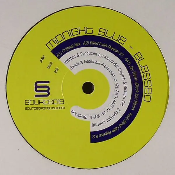 Midnight Blue (2) - Blessed, Electronic, Downtempo, Progressive House, 2004 - Source Of Gravity, UK, Vinyl 1x 12"