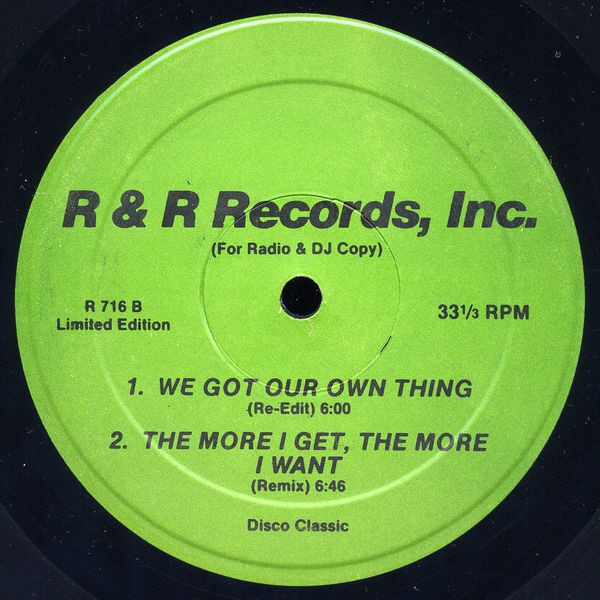 C.J. & Co / Lorraine Johnson - We Got Our Own Thing / The More I Get, The More I Want, Funk / Soul, Disco, Rhythm & Blues, R 