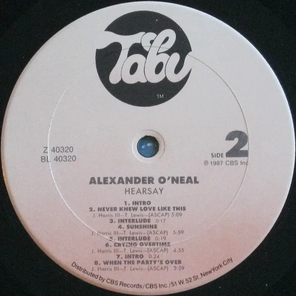 Album cover for Hearsay by Alexander O'Neal