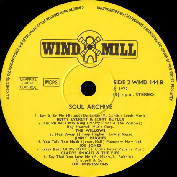 Various - Soul Archive, Funk / Soul, Soul, 1972 - Windmill (3), UK, Vinyl 1x LP, Compilation, Stereo