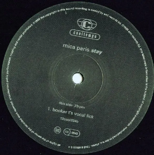 Mica Paris - Stay, Electronic, Garage House, UK Garage, 1998 - Cooltempo, UK, Vinyl 1x 12", 33 ⅓ RPM