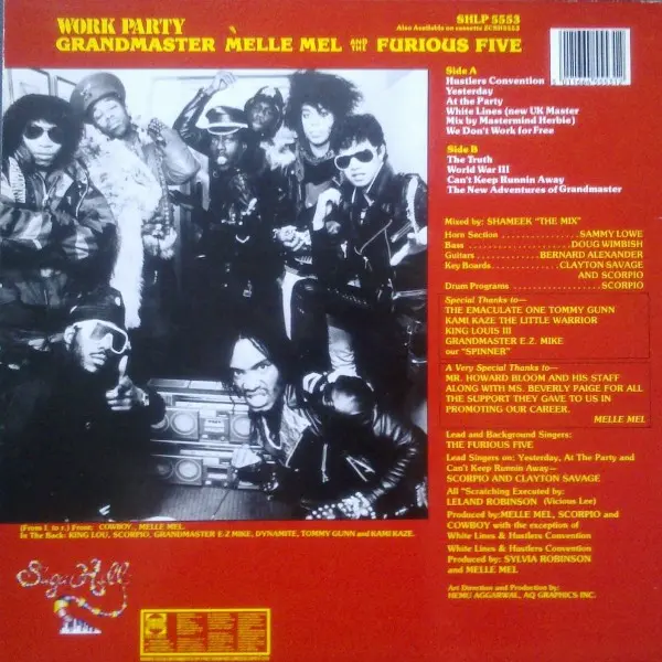 Grandmaster Melle Mel & The Furious Five - Work Party, Hip Hop, 1984 - Sugar Hill Records, UK, Vinyl 1x LP
