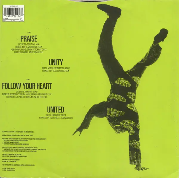 Inner City - Praise (Edition 2), Electronic, Hardcore, Techno, 1992 - 10 Records, UK & Europe, Vinyl 1x 12", 33 ⅓ RPM
