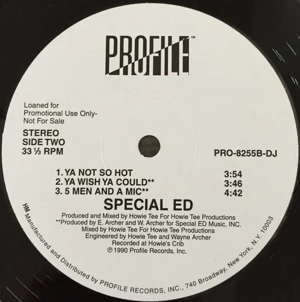 Special Ed - Come On, Let's Moove It, Hip Hop, 1990 - Profile Records, US, Vinyl 1x 12", 33 ⅓ RPM, Promo