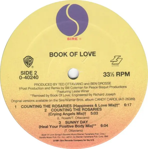 Book Of Love - Counting The Rosaries, Electronic, Synth-pop, 1991 - I Square Records, Sire, Warner Bros. Records, US, Vinyl 1