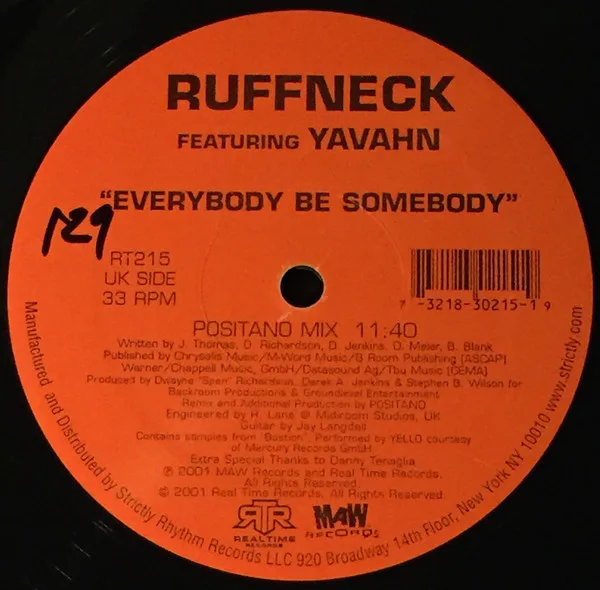 Album cover for Everybody Be Somebody (New 4 '02) by Ruffneck Featuring Yavahn