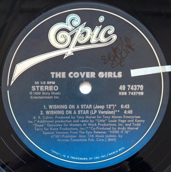Cover Girls, The - Wishing On A Star, Electronic, Funk / Soul, Contemporary R&B, Deep House, Downtempo, 1992 - Epic, US, Viny