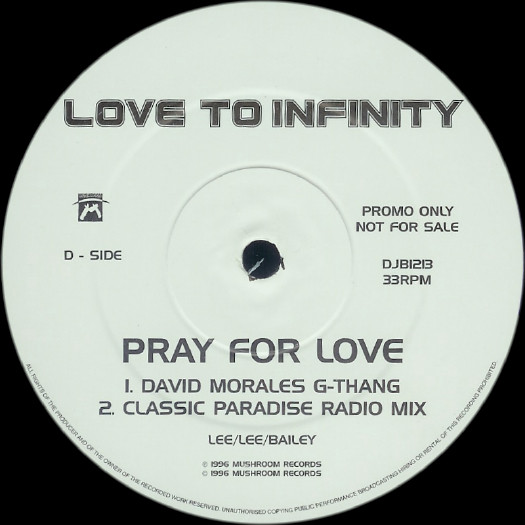 Love To Infinity - Pray For Love, Electronic, Garage House, House, 1996 - Mushroom, UK, Vinyl 2x 12", Promo, 33 ⅓ RPM