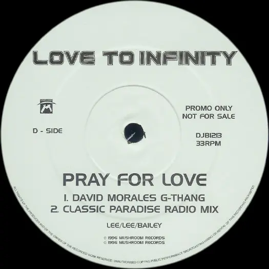 Love To Infinity - Pray For Love, Electronic, Garage House, House, 1996 - Mushroom, UK, Vinyl 2x 12", Promo, 33 ⅓ RPM