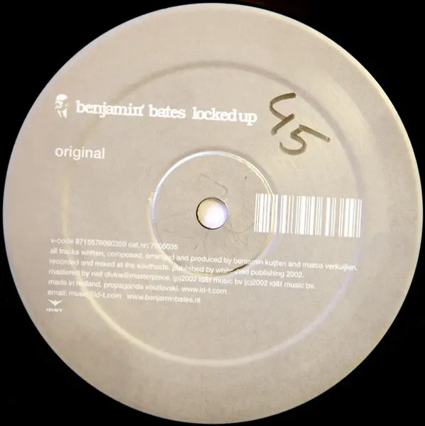 Benjamin Bates - Locked Up, Electronic, Tech House, 2002 - ID&T, Netherlands, Vinyl 1x 12", 45 RPM