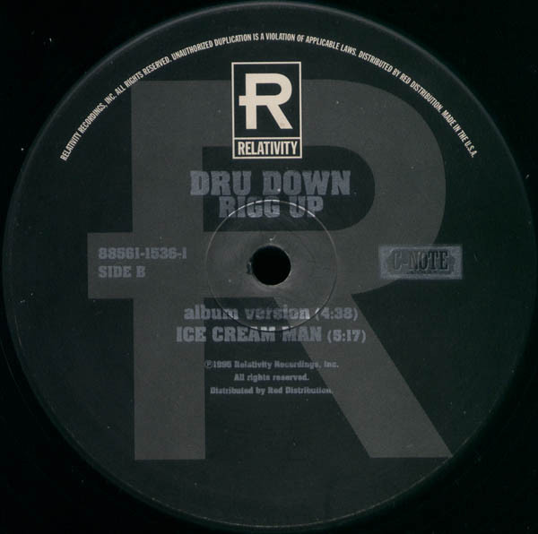 Dru Down Featuring Luniz - Rigg Up, Hip Hop, Gangsta, 1995 - Relativity, US, Vinyl 1x 12", Single