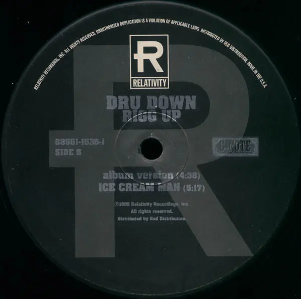 Dru Down Featuring Luniz - Rigg Up, Hip Hop, Gangsta, 1995 - Relativity, US, Vinyl 1x 12", Single