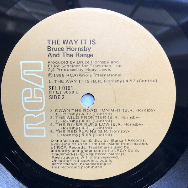 Bruce Hornsby And The Range - The Way It Is, Pop, Rock, Pop Rock, Soft Rock, 1986 - RCA Victor, Australia & New Zealand, Viny