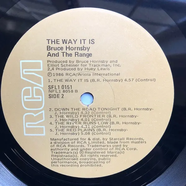 Bruce Hornsby And The Range - The Way It Is, Pop, Rock, Pop Rock, Soft Rock, 1986 - RCA Victor, Australia & New Zealand, Viny
