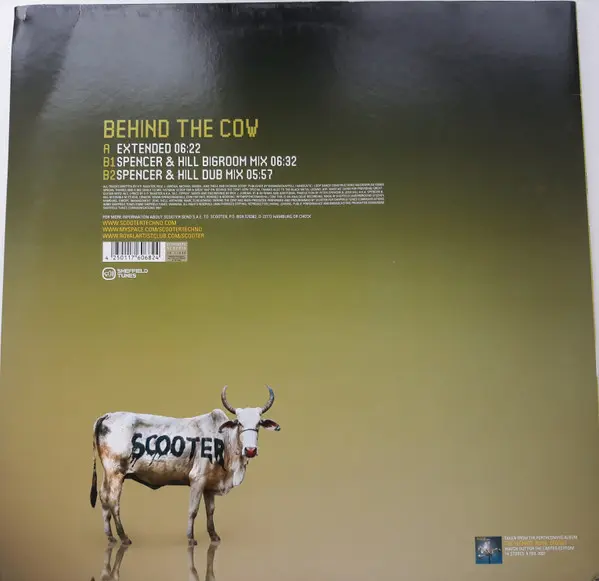Scooter - Behind The Cow, Electronic, Hard House, House, 2007 - Sheffield Tunes, Germany, Vinyl 1x 12", 45 RPM