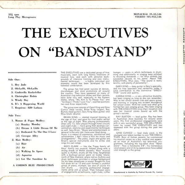 Album cover for On "Bandstand" by Executives (3), The