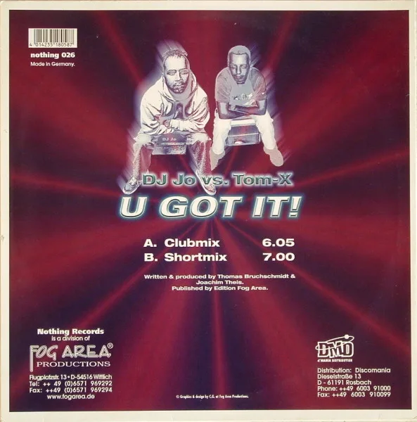 Album cover for U Got It! by DJ Jo vs. Tom-X