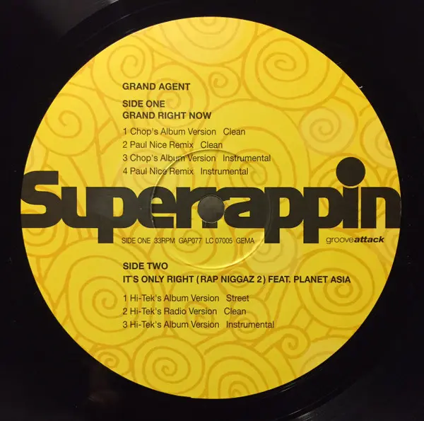 Album cover for Grand Right Now / It's Only Right by Grand Agent