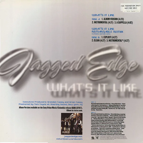 Album cover for What's It Like by Jagged Edge (2)