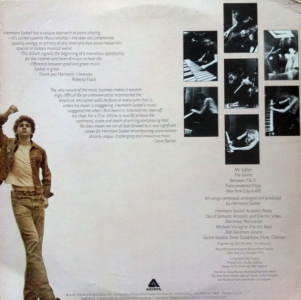 Hermann Szobel - Szobel, Jazz, Avant-garde Jazz, Fusion, Jazz-Rock, 1976 - Arista, US, Vinyl 1x LP, Album