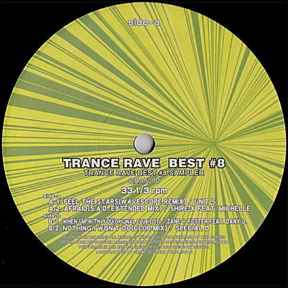 Album cover for Trance Rave Best #8 Sampler by Various