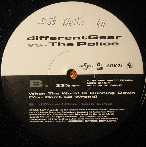 Different Gear Vs. Police, The - When The World Is Running Down (You Can't Go Wrong), Electronic, Deep House, 2000 - Ark 21, 