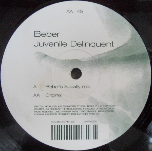 Kevin Beber - Juvenile Delinquent, Electronic, Breaks, 1999 - Marine Parade, UK, Vinyl 1x 12", 45 RPM