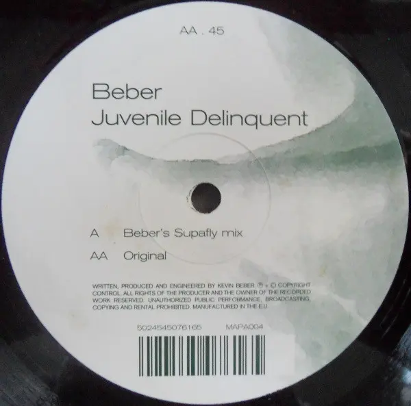 Kevin Beber - Juvenile Delinquent, Electronic, Breaks, 1999 - Marine Parade, UK, Vinyl 1x 12", 45 RPM