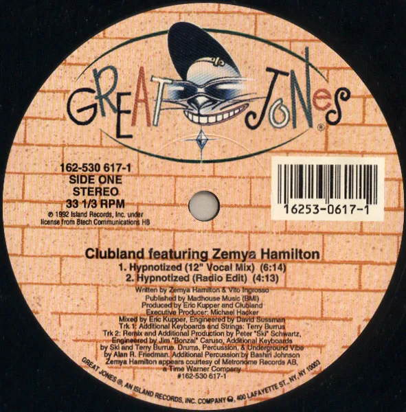 Album cover for Hypnotized by Clubland Featuring Zemya Hamilton