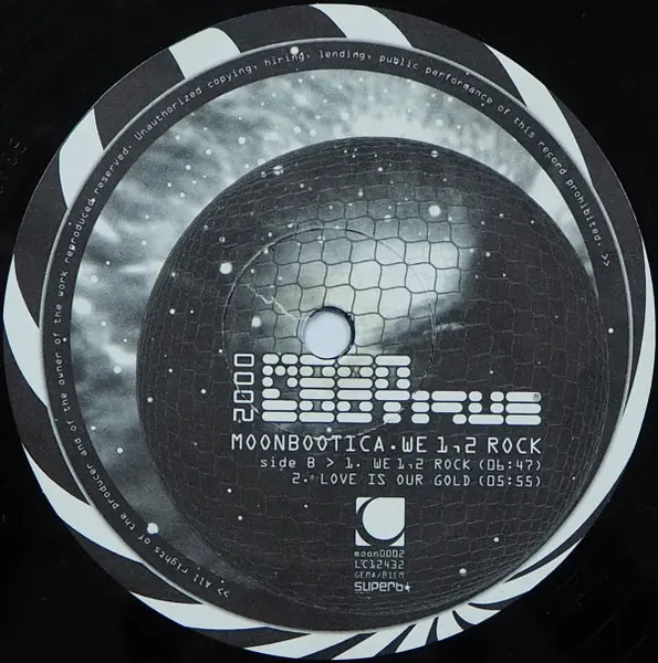Moonbootica - We 1,2 Rock, Electronic, Breaks, Electro House, 2004 - Moonbootique Records, Germany, Vinyl 1x 12", 33 ⅓ RPM, 4