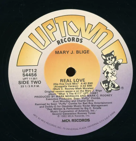Mary J. Blige - Real Love, Funk / Soul, Contemporary R&B, 1992 - Uptown Records, US, Vinyl 1x 12", 33 ⅓ RPM