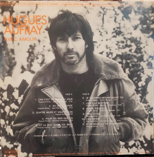 Album cover for Avec Amour by Hugues Aufray