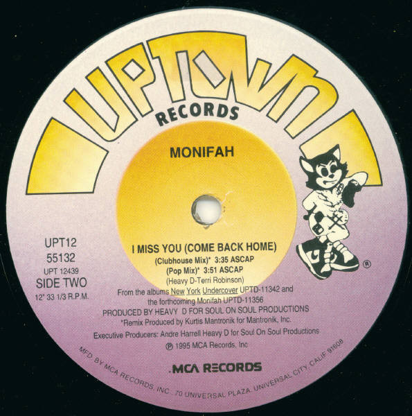Monifah - I Miss You (Come Back Home), Funk / Soul, Hip Hop, Contemporary R&B, 1995 - Uptown Records, US, Vinyl 1x 12", 33 ⅓ 
