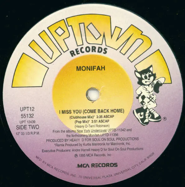 Monifah - I Miss You (Come Back Home), Funk / Soul, Hip Hop, Contemporary R&B, 1995 - Uptown Records, US, Vinyl 1x 12", 33 ⅓ 